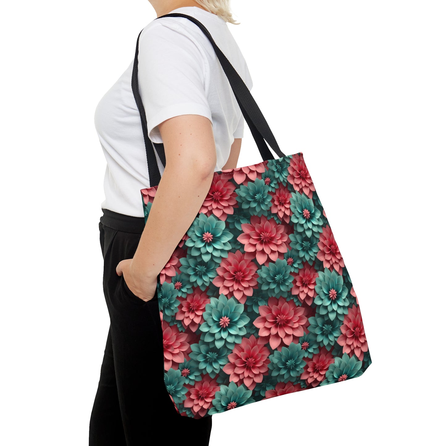 3D Flowers Tote Bag