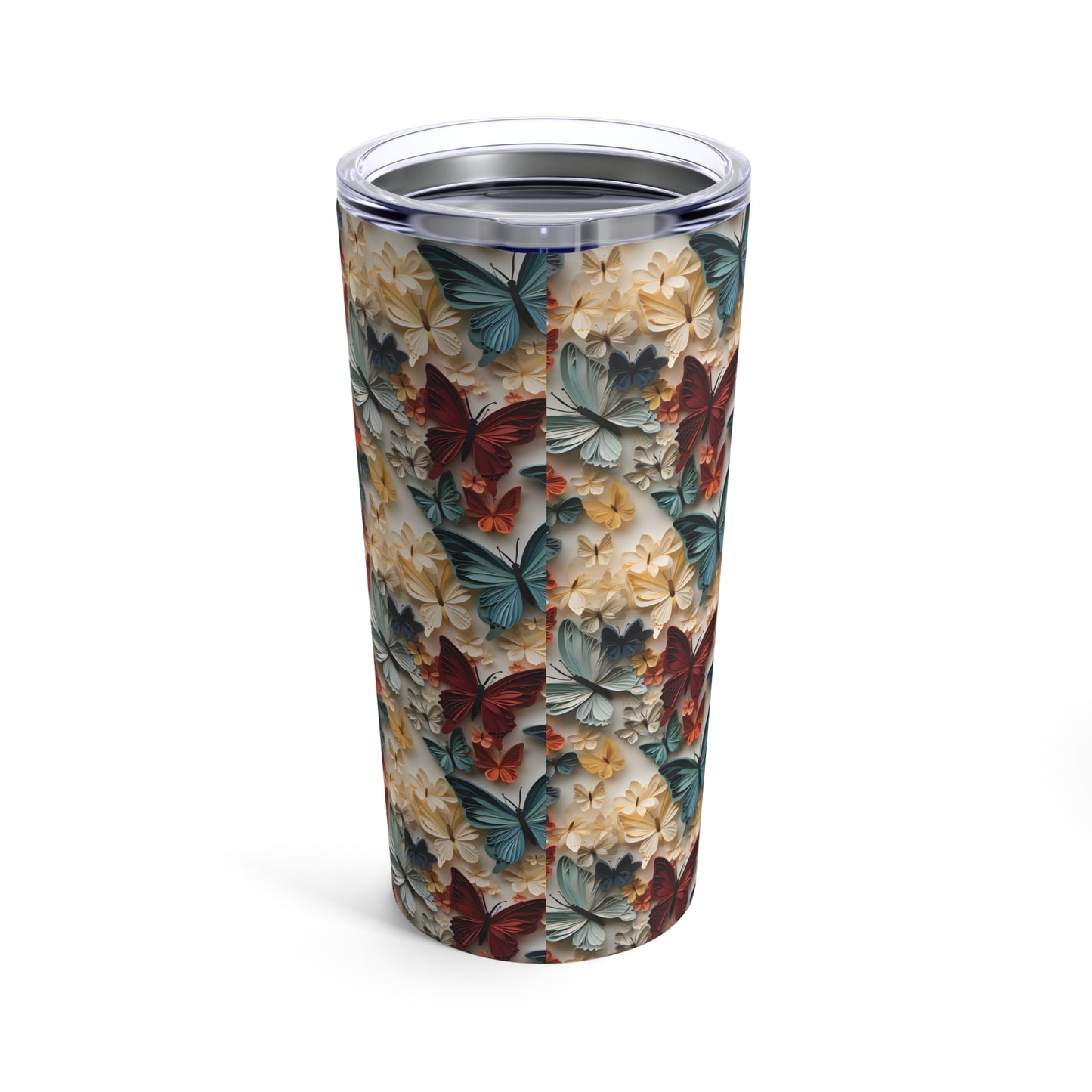 3D Butterflies and Flowers tumbler 20oz