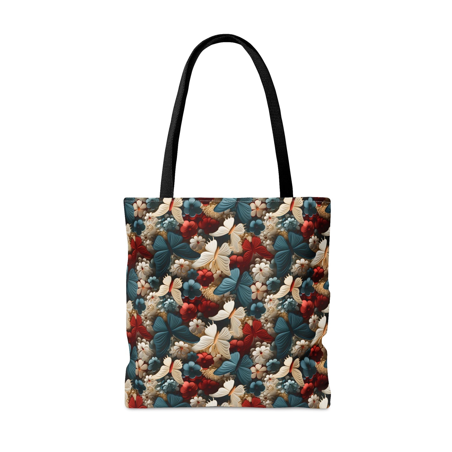 3D Butterflies and Flowers Tote Bag