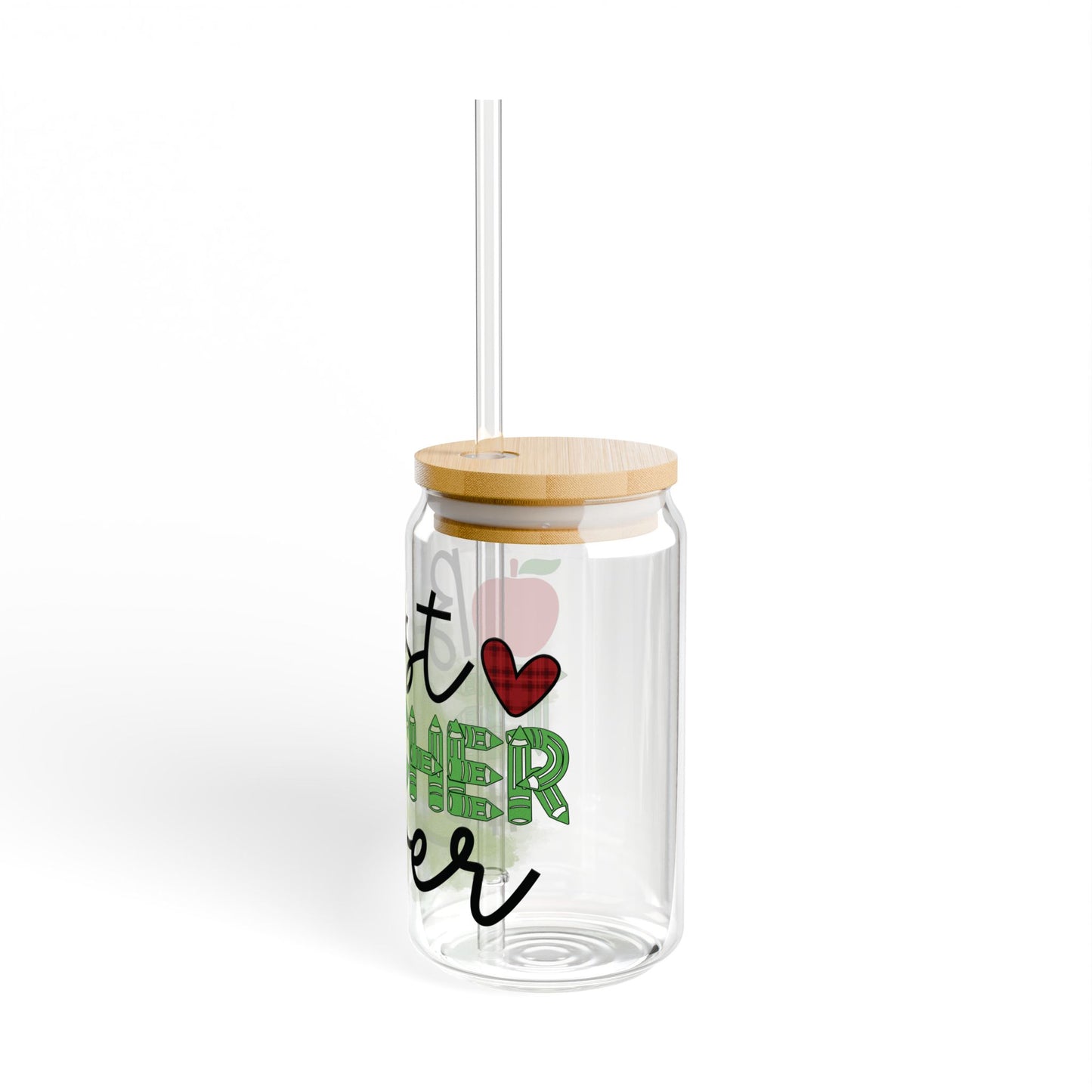 Teacher Sipper Glass - Perfect Gift for Educators, 16oz Tumbler, School Staff Appreciation, End of Year Present, School Holiday Gift,