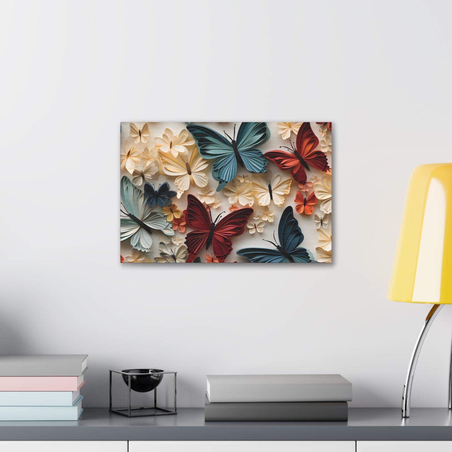 3D Butterflies and Flowers Gallery Wraps