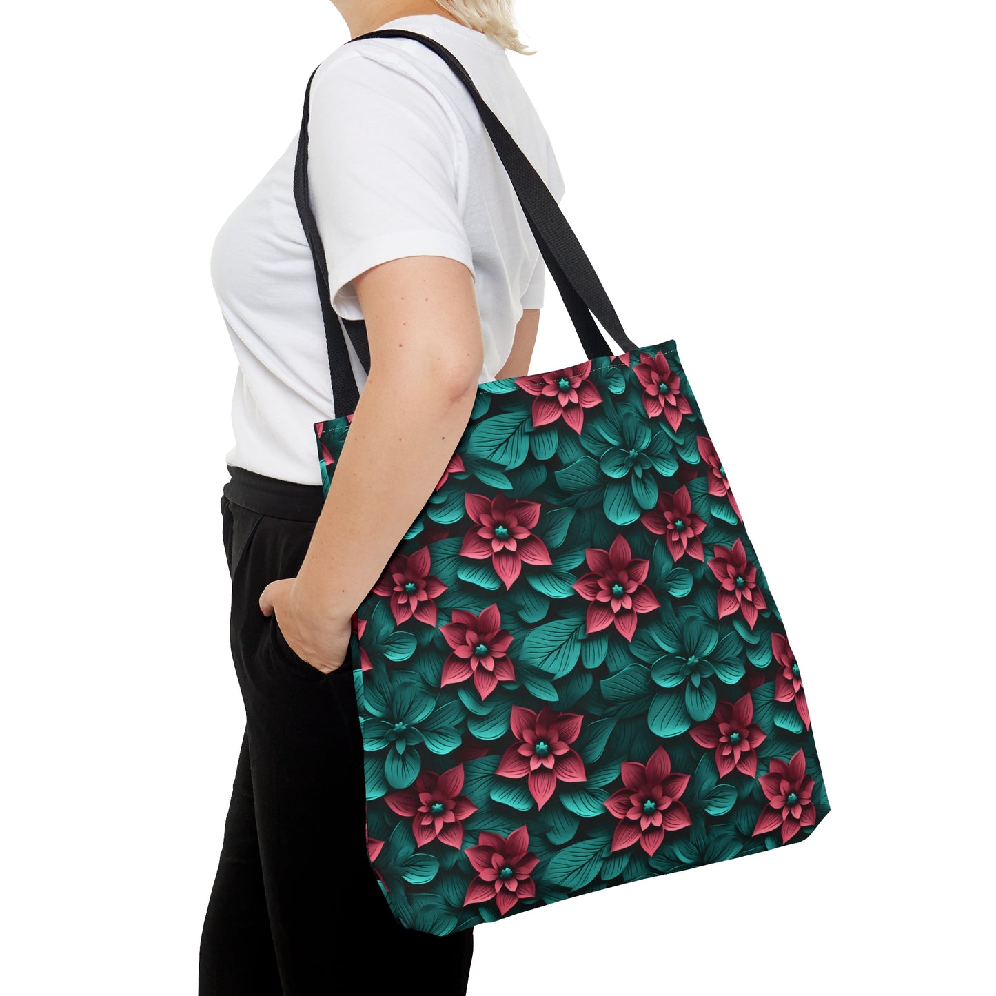 3D Flowers Tote Bag