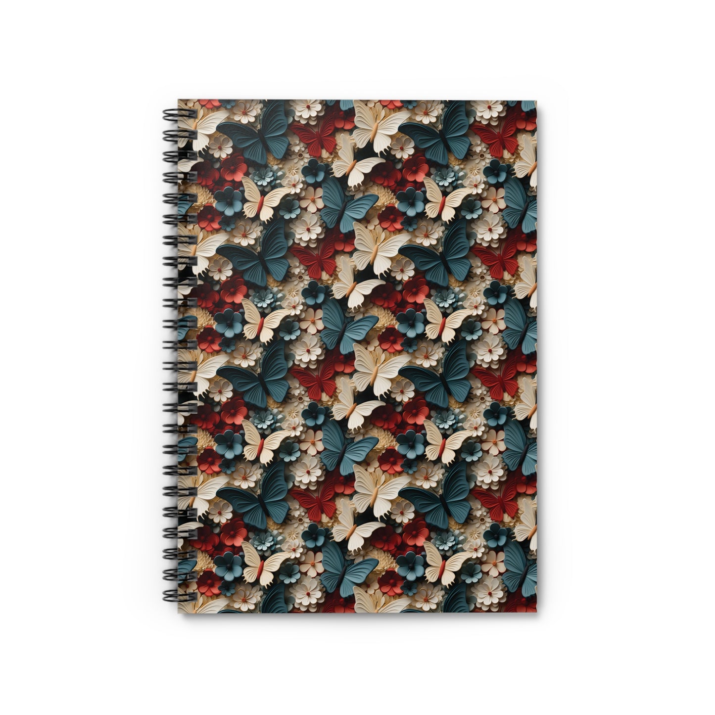 3D Flowers and Mushrooms Spiral Notebook - Ruled Line