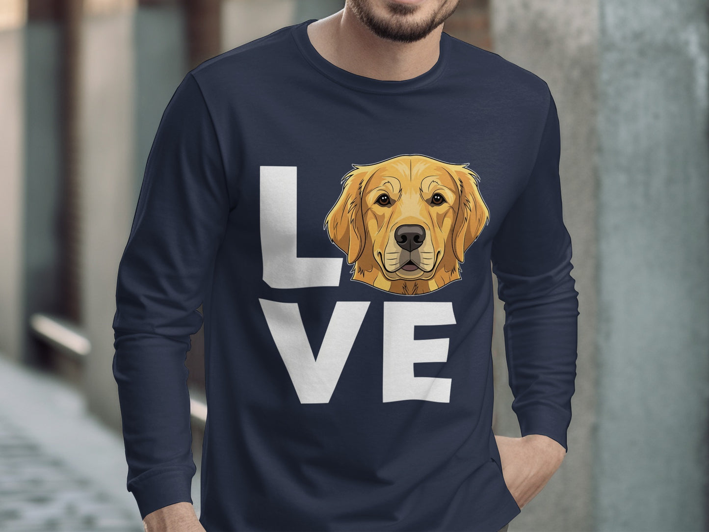 Love Golden Retriever Long Sleeve Shirt
