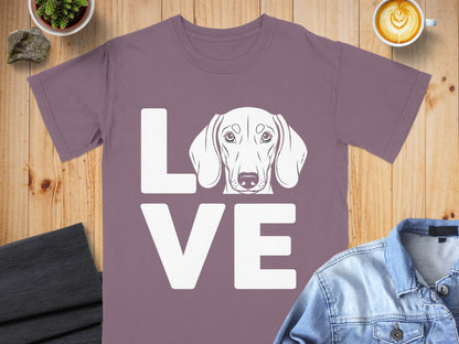 Love Dog Graphic T-Shirt for Pet Lovers Casual Wear