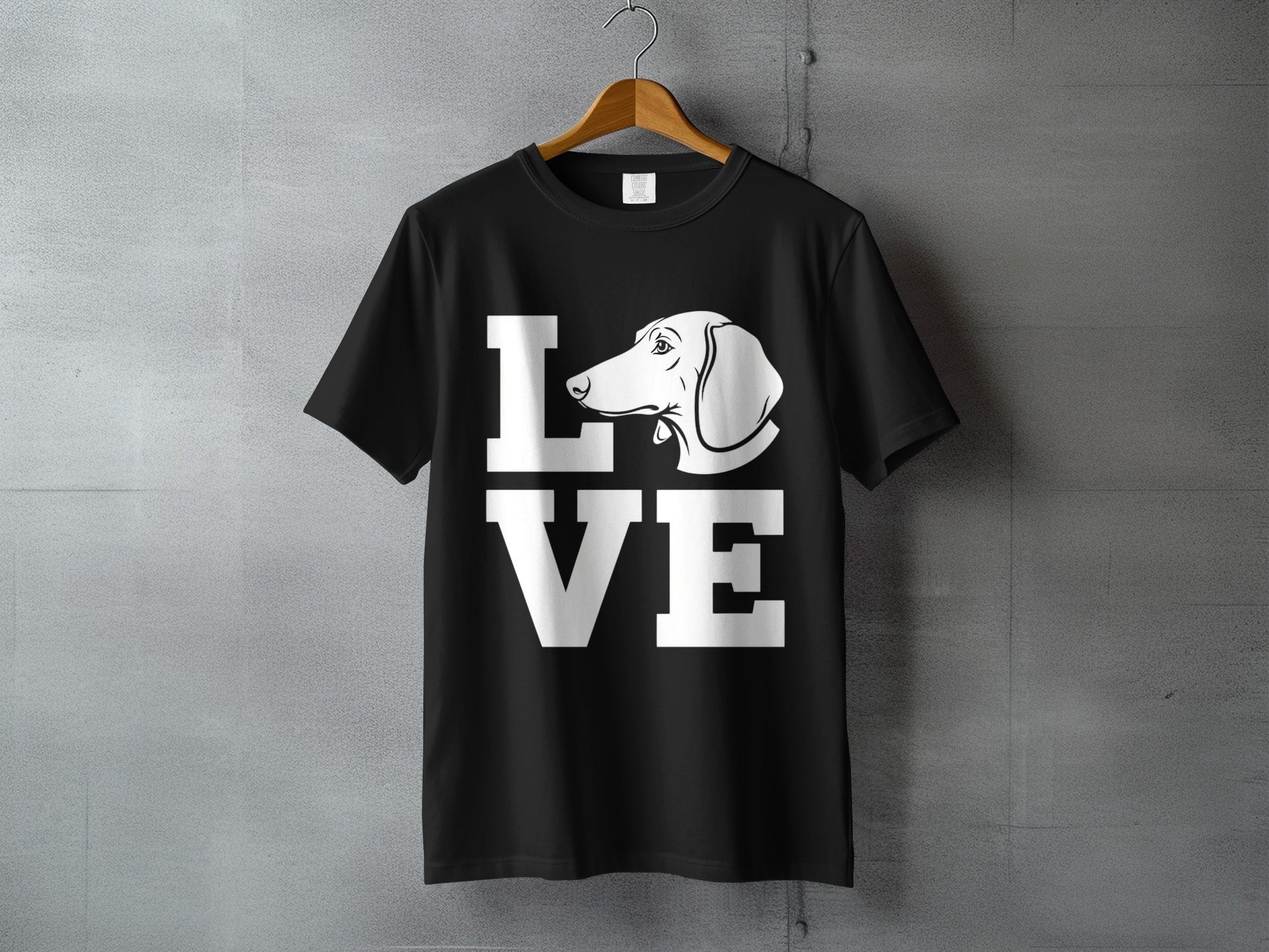 Love Dog Graphic Black T-Shirt Casual Wear