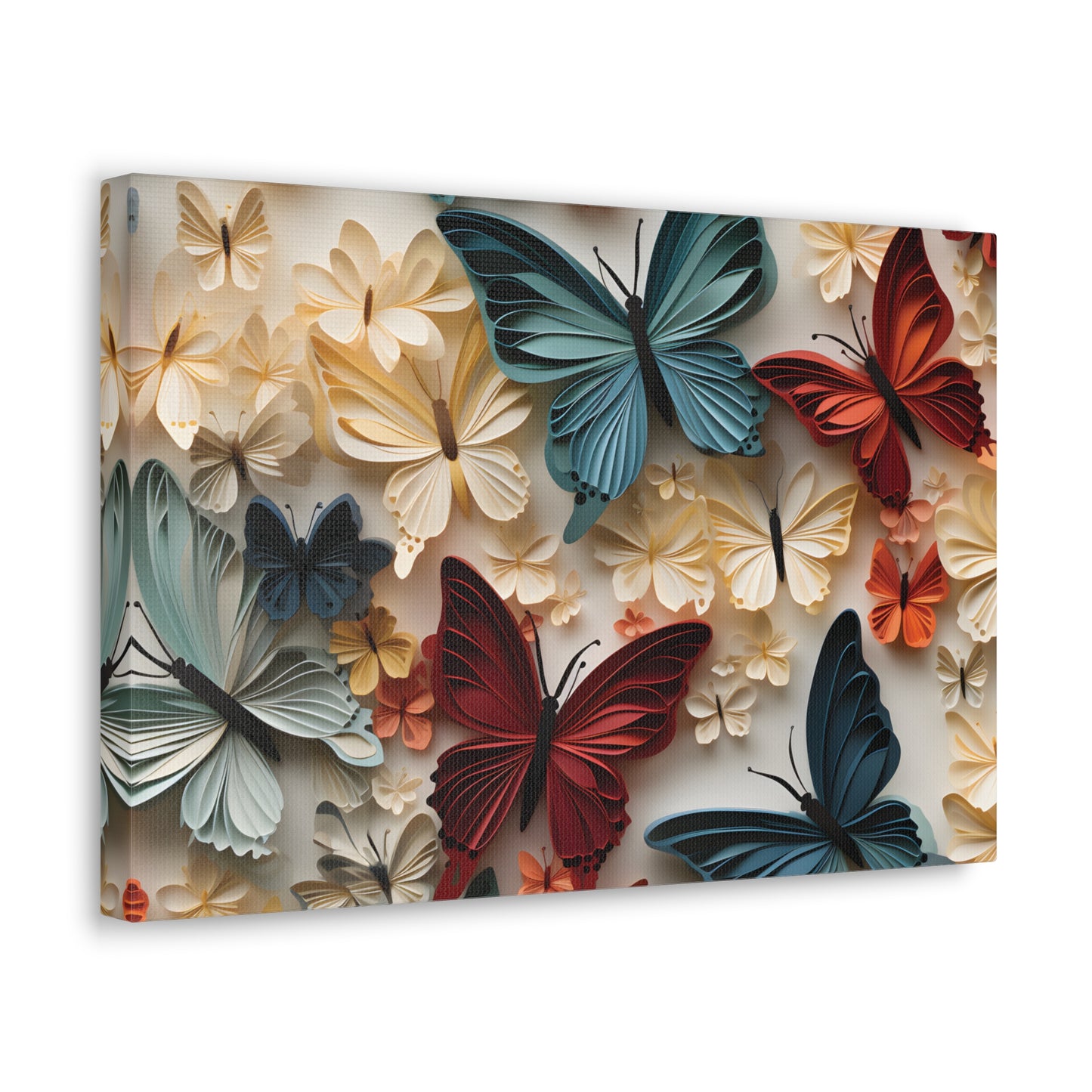 3D Butterflies and Flowers Gallery Wraps