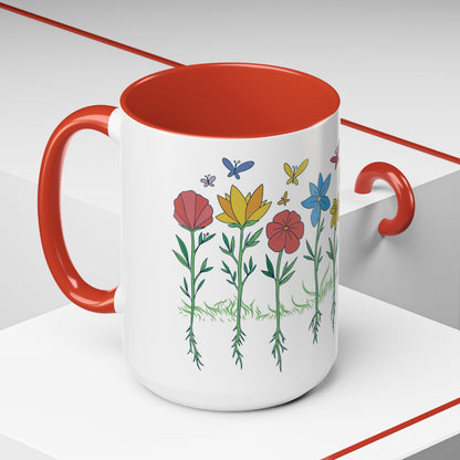Roses Coffee Mug, Vintage Floral Tea Cup, Gift for Mom, Mother's Day Present, Botanical Kitchen Decor