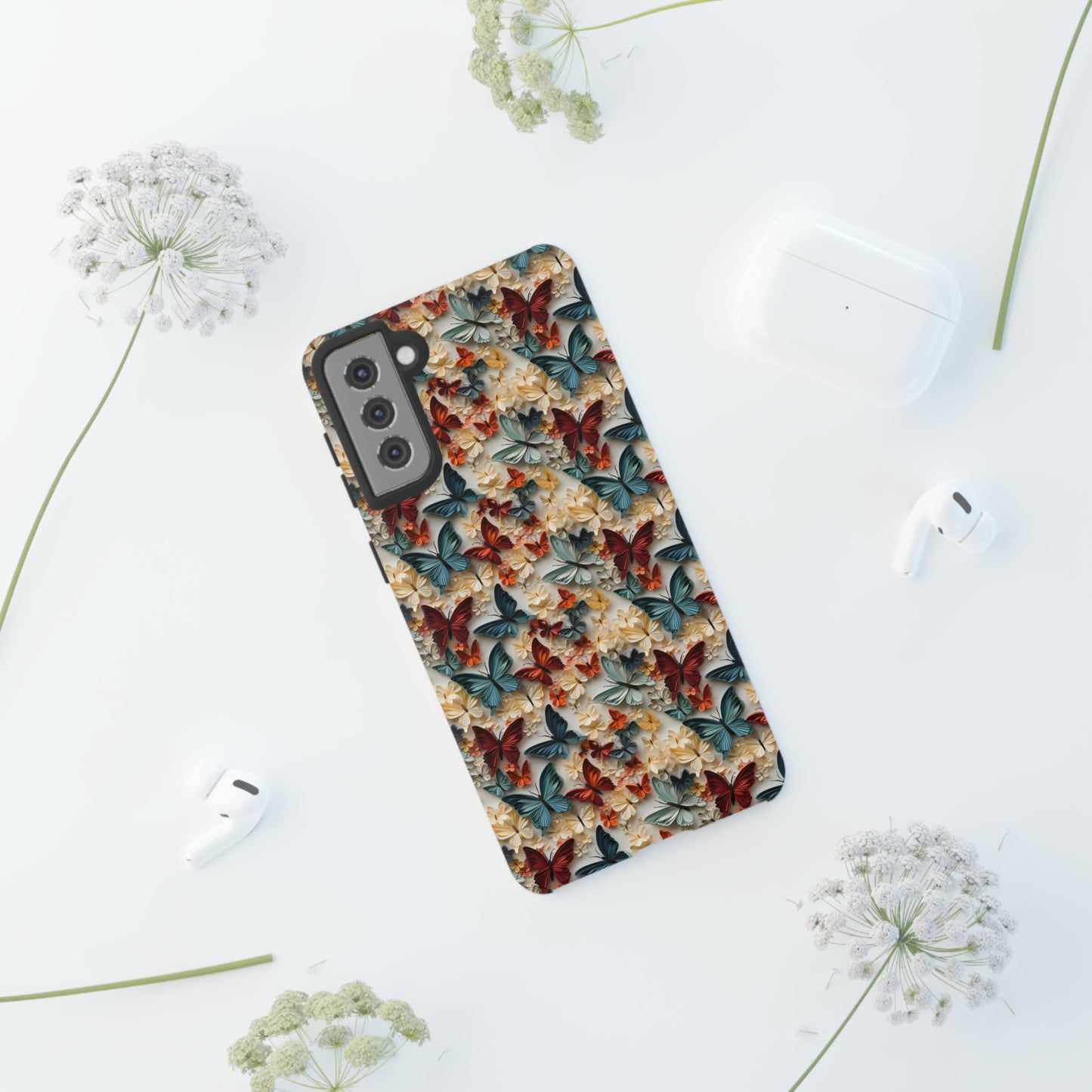 3D Butterflies and Flowers Tough Cases