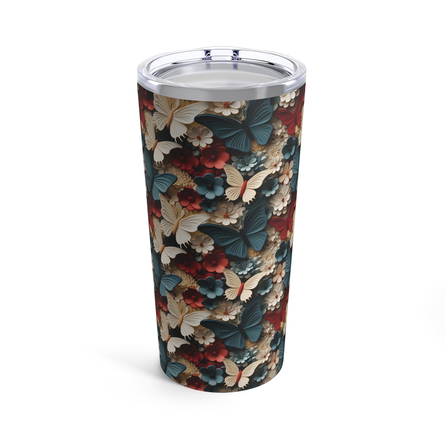 3D Butterflies and Flowers tumbler 20oz