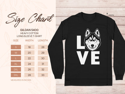 Love Husky Dog Design Long Sleeve Shirt Apparel