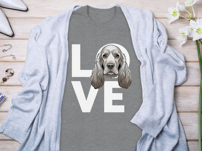LOVE Dog Graphic T-shirt with Dog Face Illustration