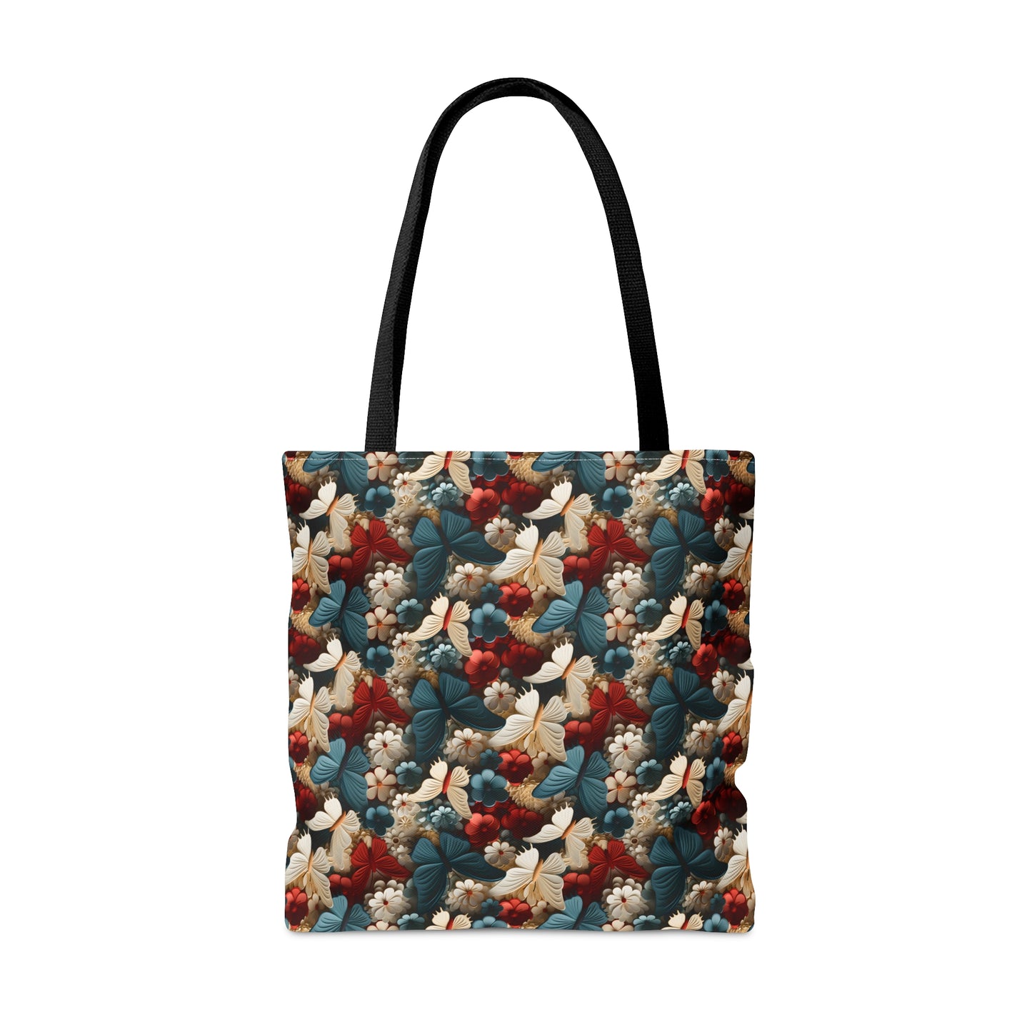 3D Butterflies and Flowers Tote Bag