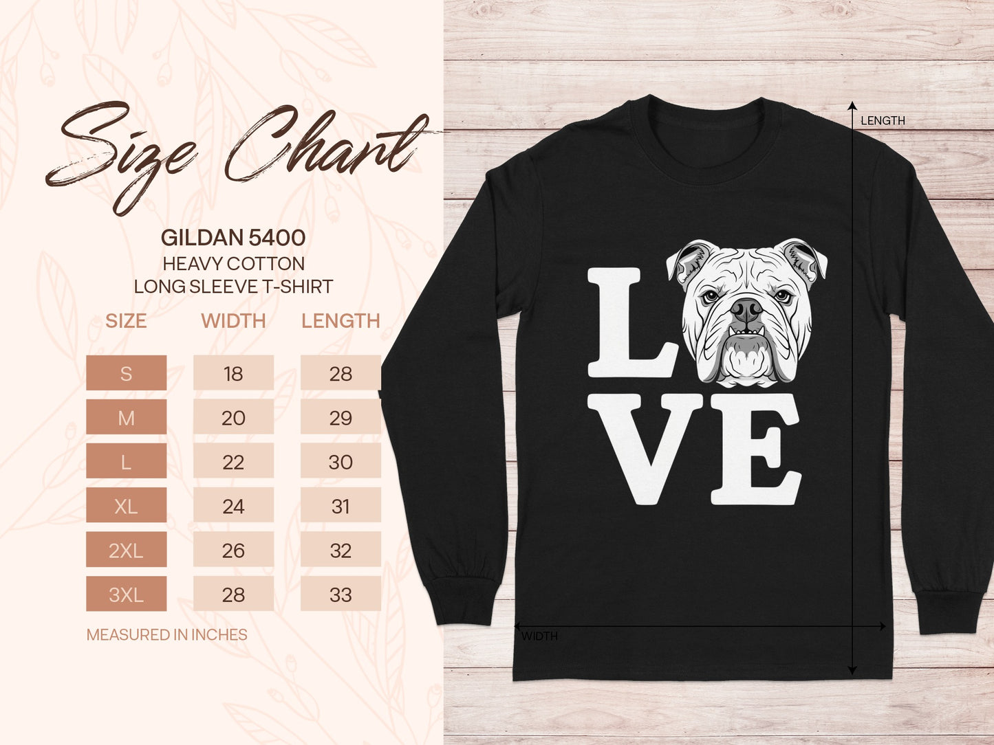 Bulldog Love Long Sleeve Gildan 5400 T-Shirt Product