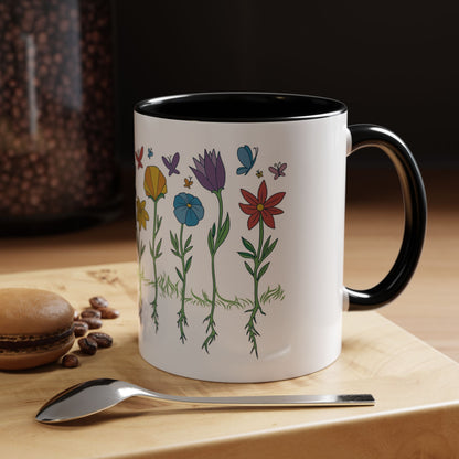 Roses Coffee Mug, Vintage Floral Tea Cup, Gift for Mom, Mother's Day Present, Botanical Kitchen Decor