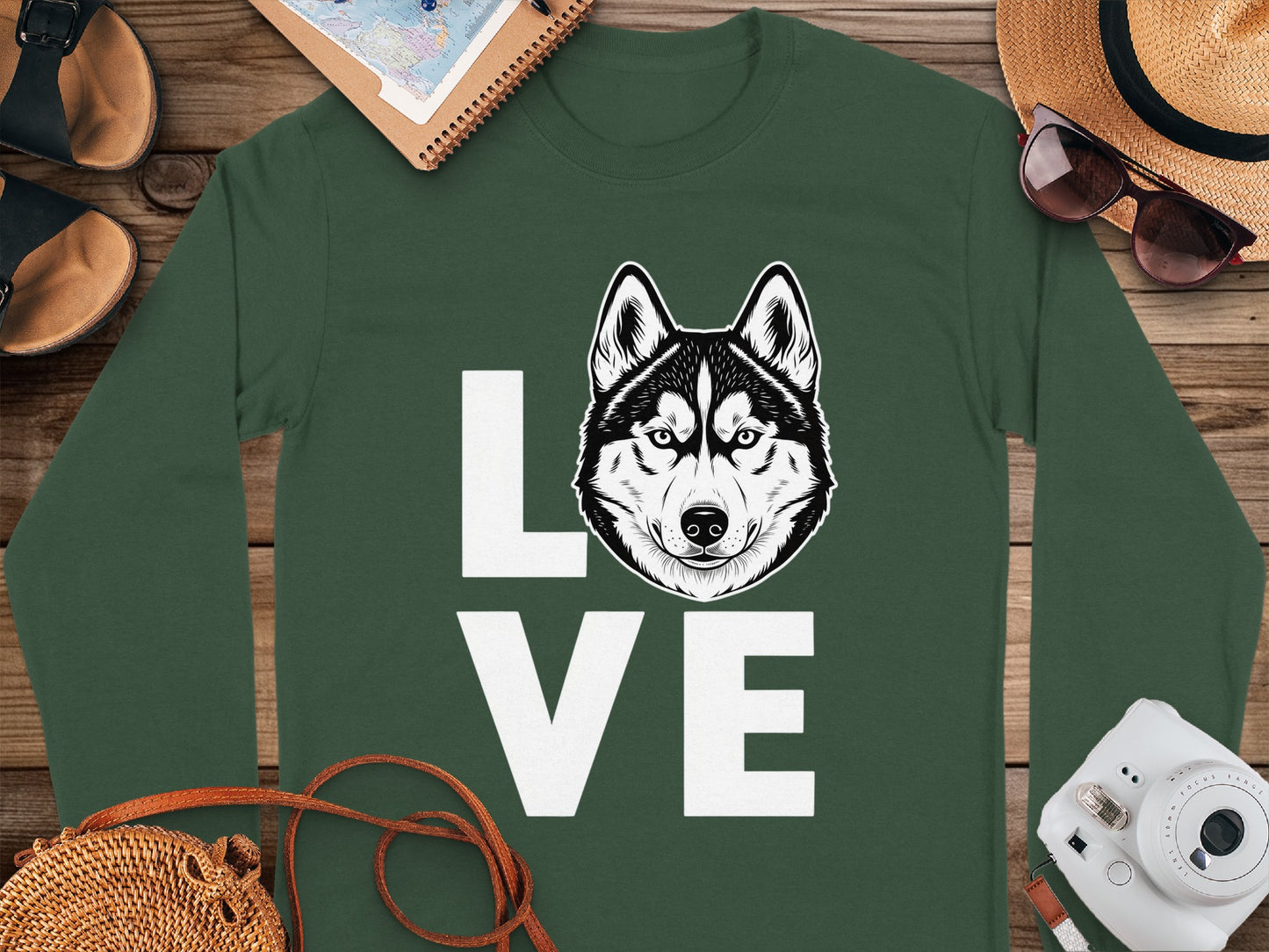 Love Husky Long Sleeve Shirt with Unique Design
