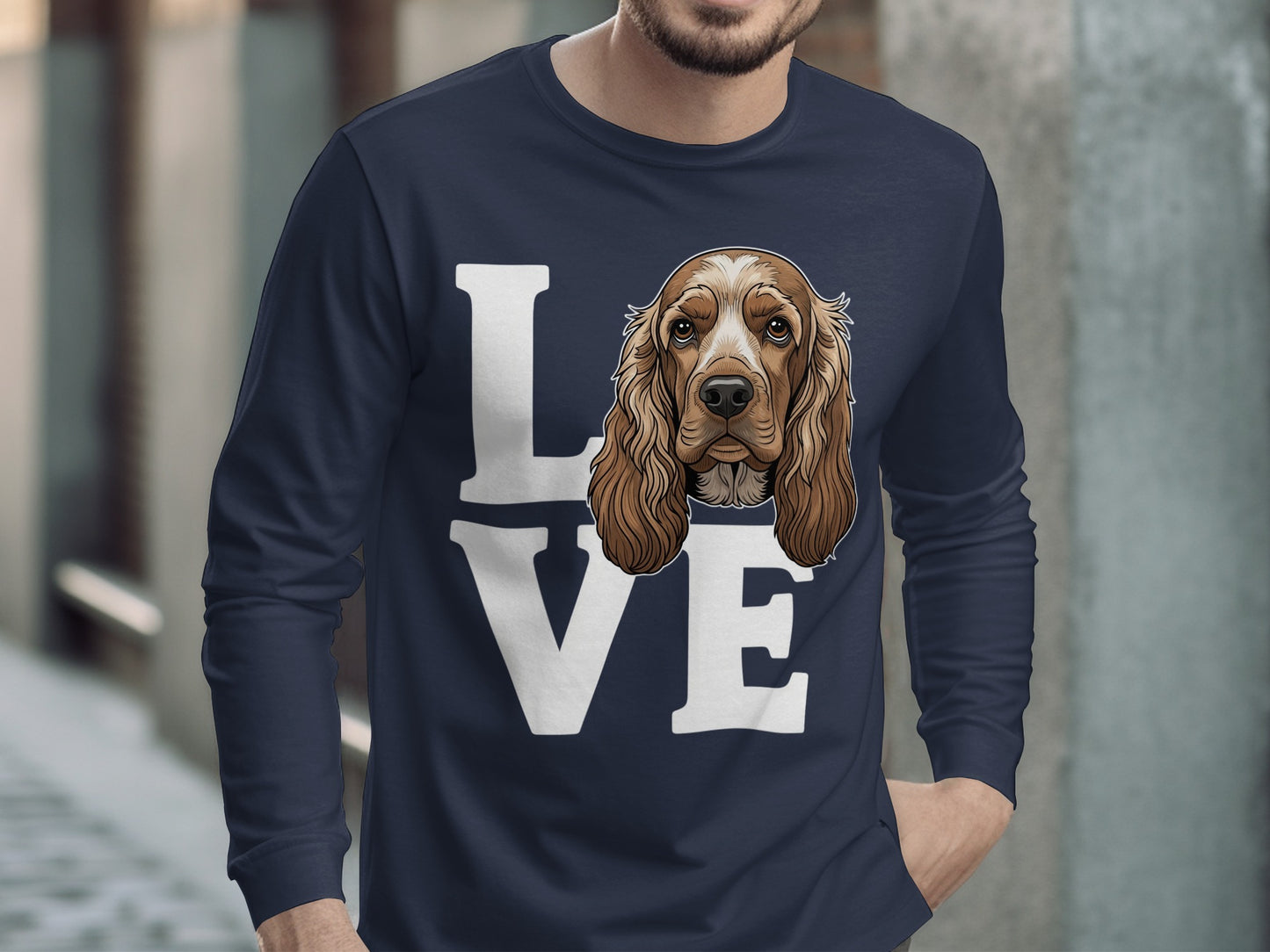 Love Cocker Spaniel Graphic Long Sleeve Shirt Product