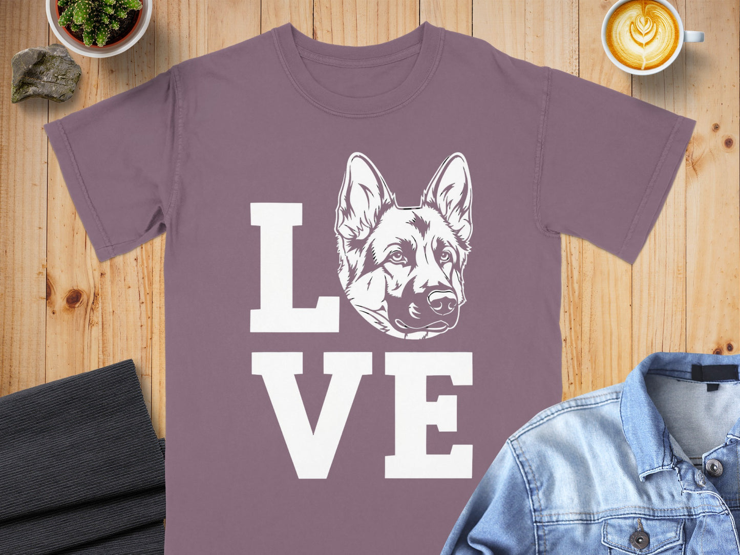 Love German Shepherd Dog Graphic T-Shirt