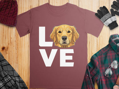 Love Golden Retriever Graphic Design Shirt