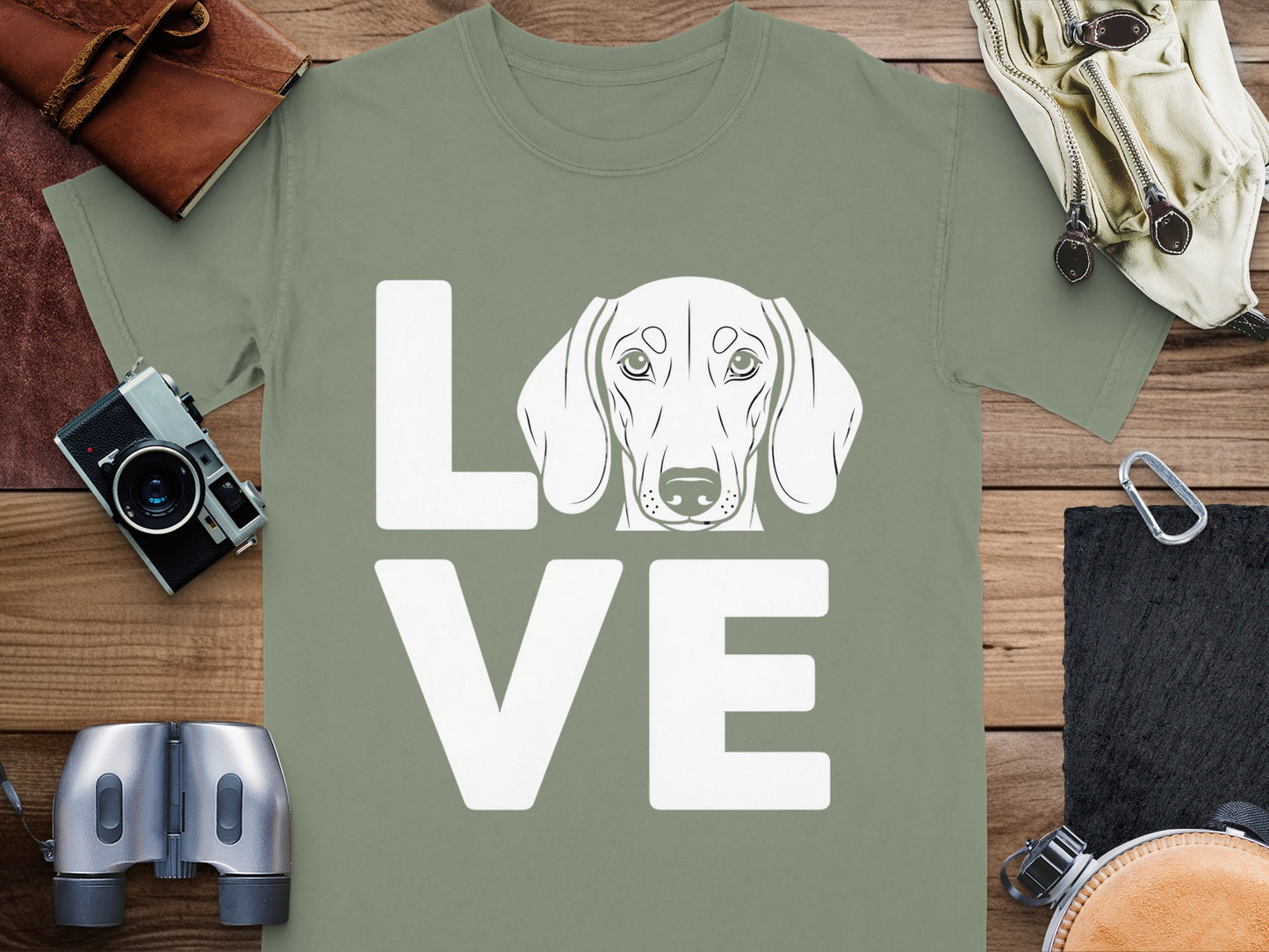Love Dog Face Graphic T-Shirt for Casual Outfits