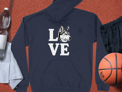 Love Husky Graphic Hoodie for Dog Lovers Apparel