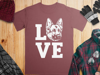 Love Dog Face Design Printed T-Shirt for Dog Lovers
