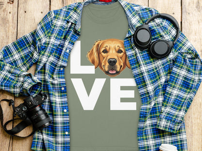 LOVE Golden Retriever Dog Graphic Unisex T-Shirt