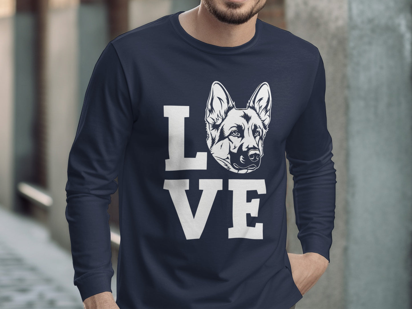 Love Dog Design Long Sleeve Shirt for Dog Lovers
