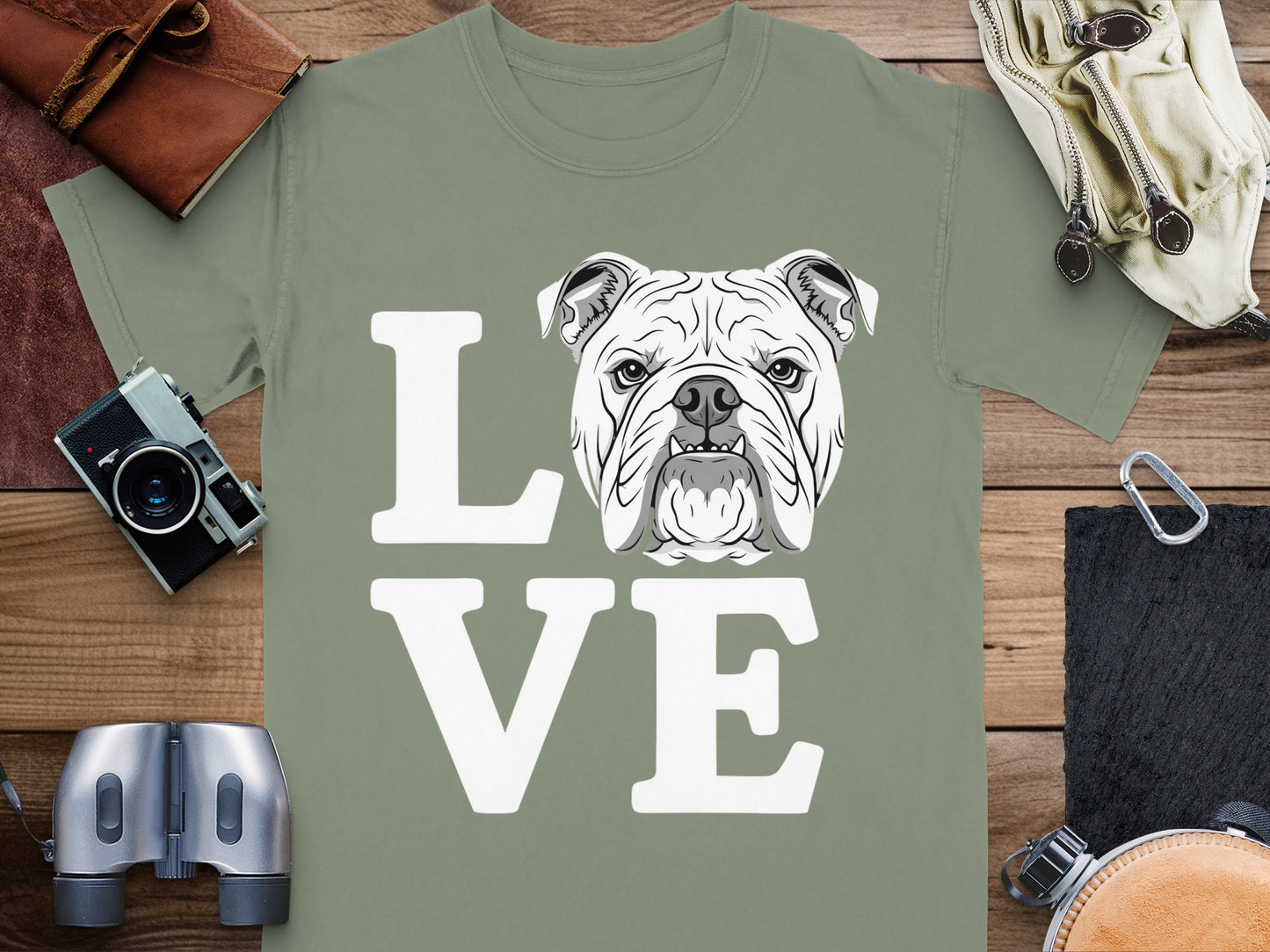 Love Bulldog Graphic Tee Shirt Styled Design