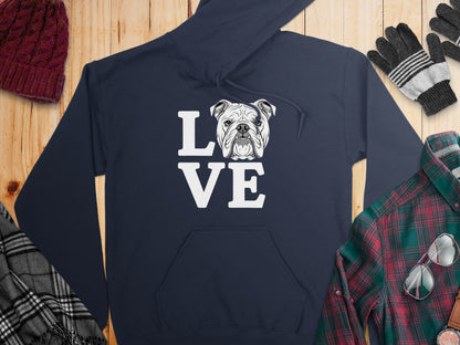 Bulldog Love Print Hoodie for Pet Lovers Sweatshirt