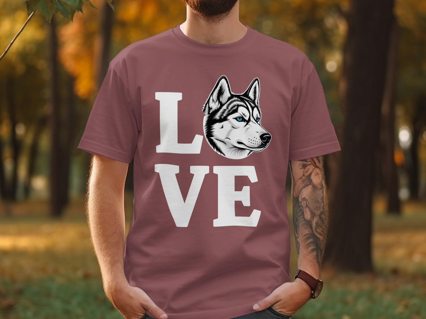 Love Siberian Husky Graphic T-Shirt Casual Wear