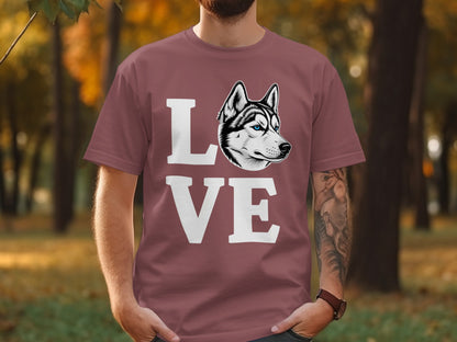 Love Siberian Husky Graphic T-Shirt Casual Wear