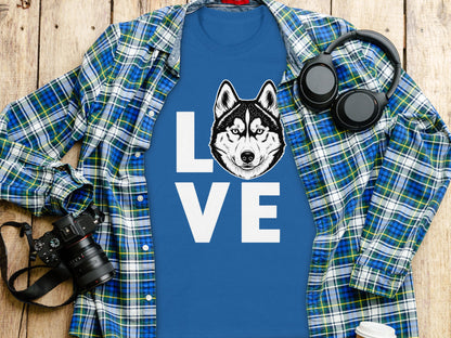 Love Husky Graphic Tee Perfect Gift Shirt