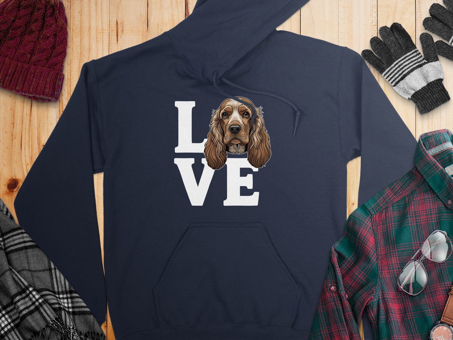 Love Dog Hoodie with Adorable Dog Face Design