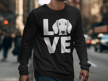 Love Dog Graphic Design Long Sleeve Shirt
