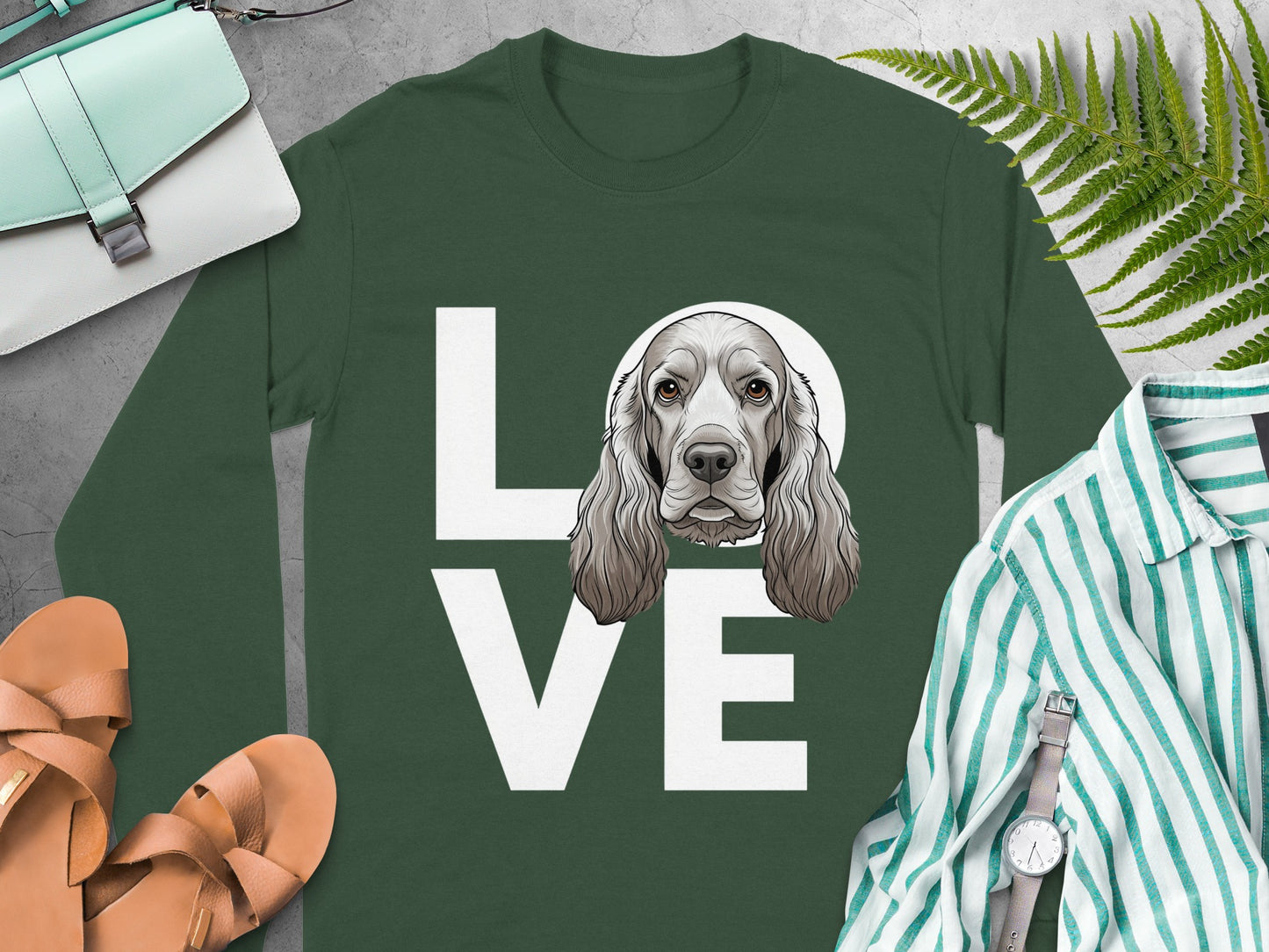 Love Cocker Spaniel Dog Long Sleeve Shirt