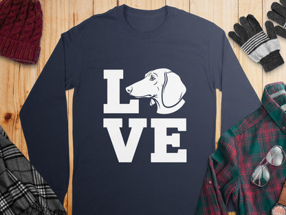 Love Dog Graphic Long Sleeve Shirt for Comfortable Wear
