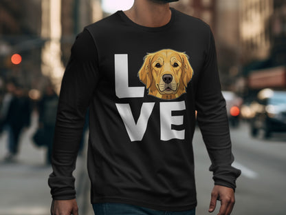 Love Golden Retriever Graphic Long Sleeve Shirt