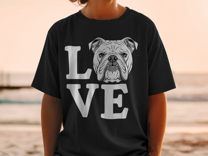 Love Bulldog Black Graphic Tee Shirt