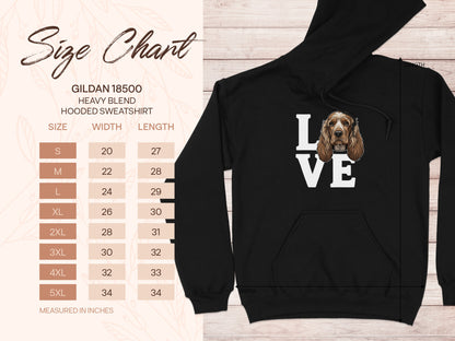 Love Dog Graphic Printed Black Hooded Sweatshirt