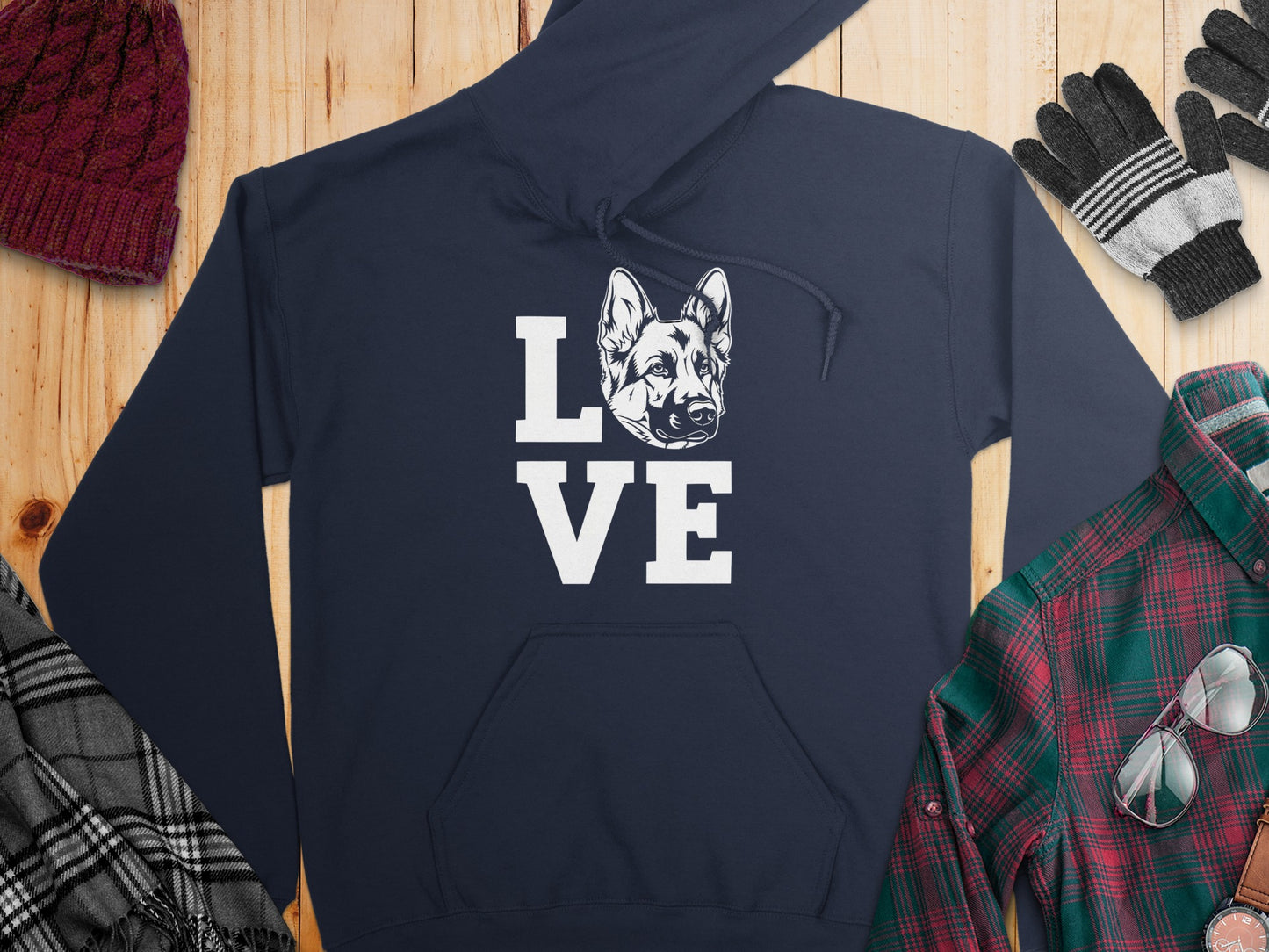 LOVE German Shepherd Hoodie Warm and Cozy Sweatshirt