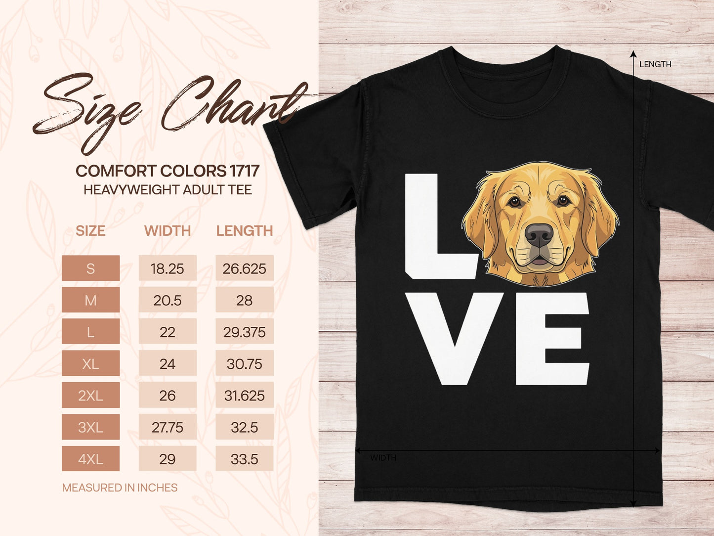 Love Golden Retriever Graphic Tee Shirt Design