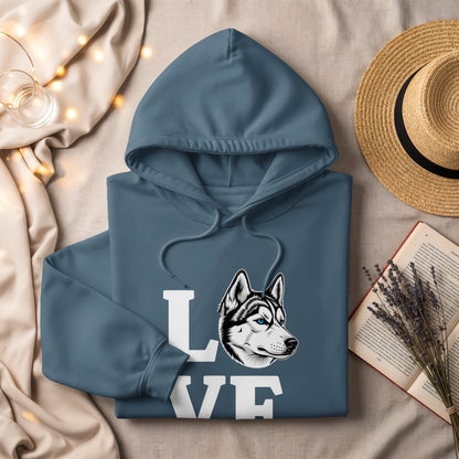 Love Siberian Husky Face Hoodie for Dog Lovers Hoodie