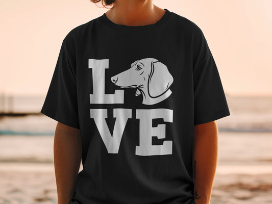 LOVE Dog Graphic Black T-Shirt for Pet Lovers
