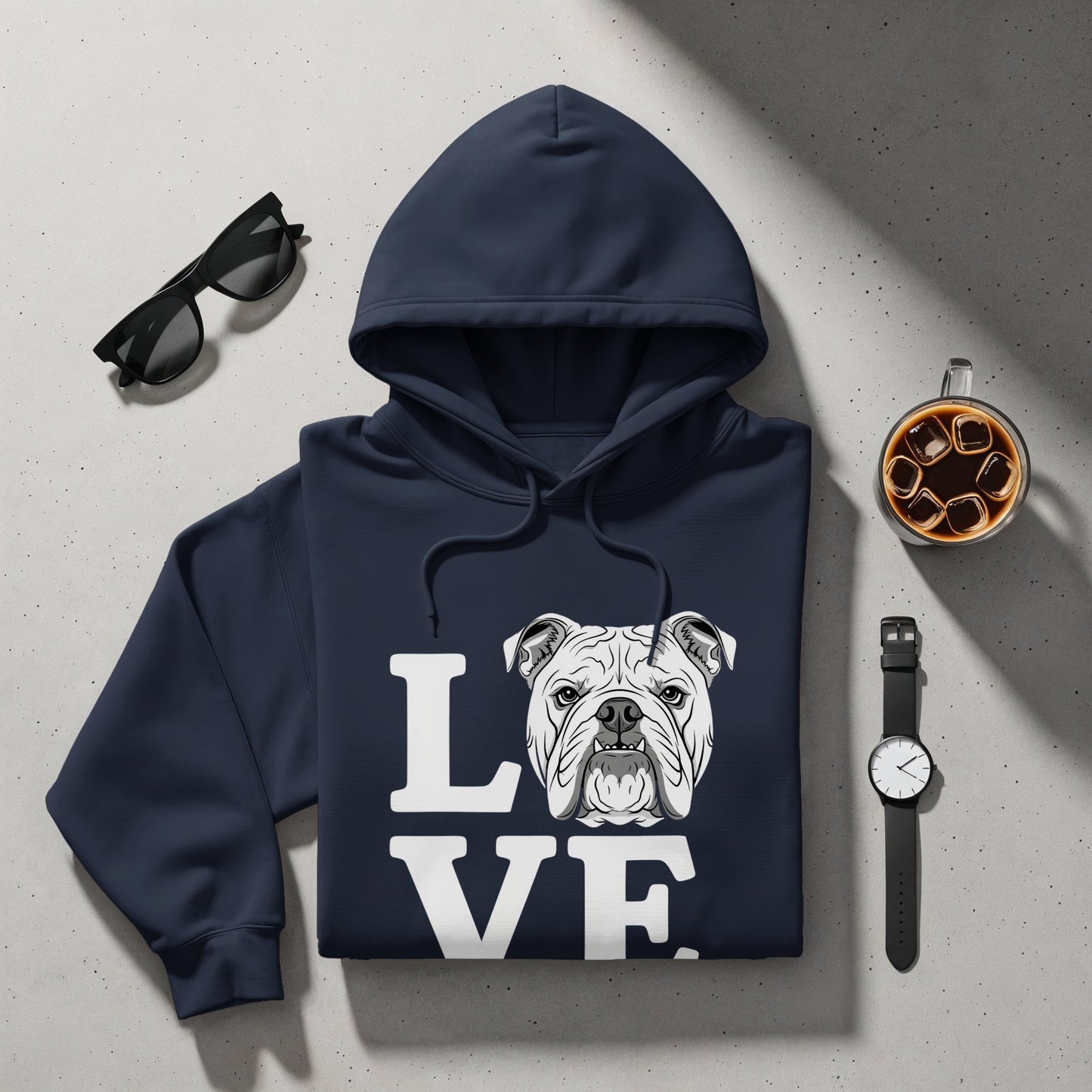 Bulldog Love Graphic Hoodie Perfect for Dog Lovers