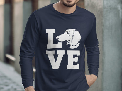 Love Dog Dachshund Long Sleeve Graphic Shirt
