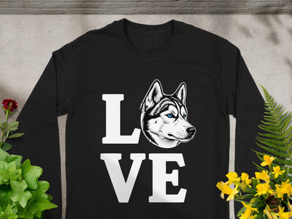 Love Husky Face Graphic Long Sleeve Top Product
