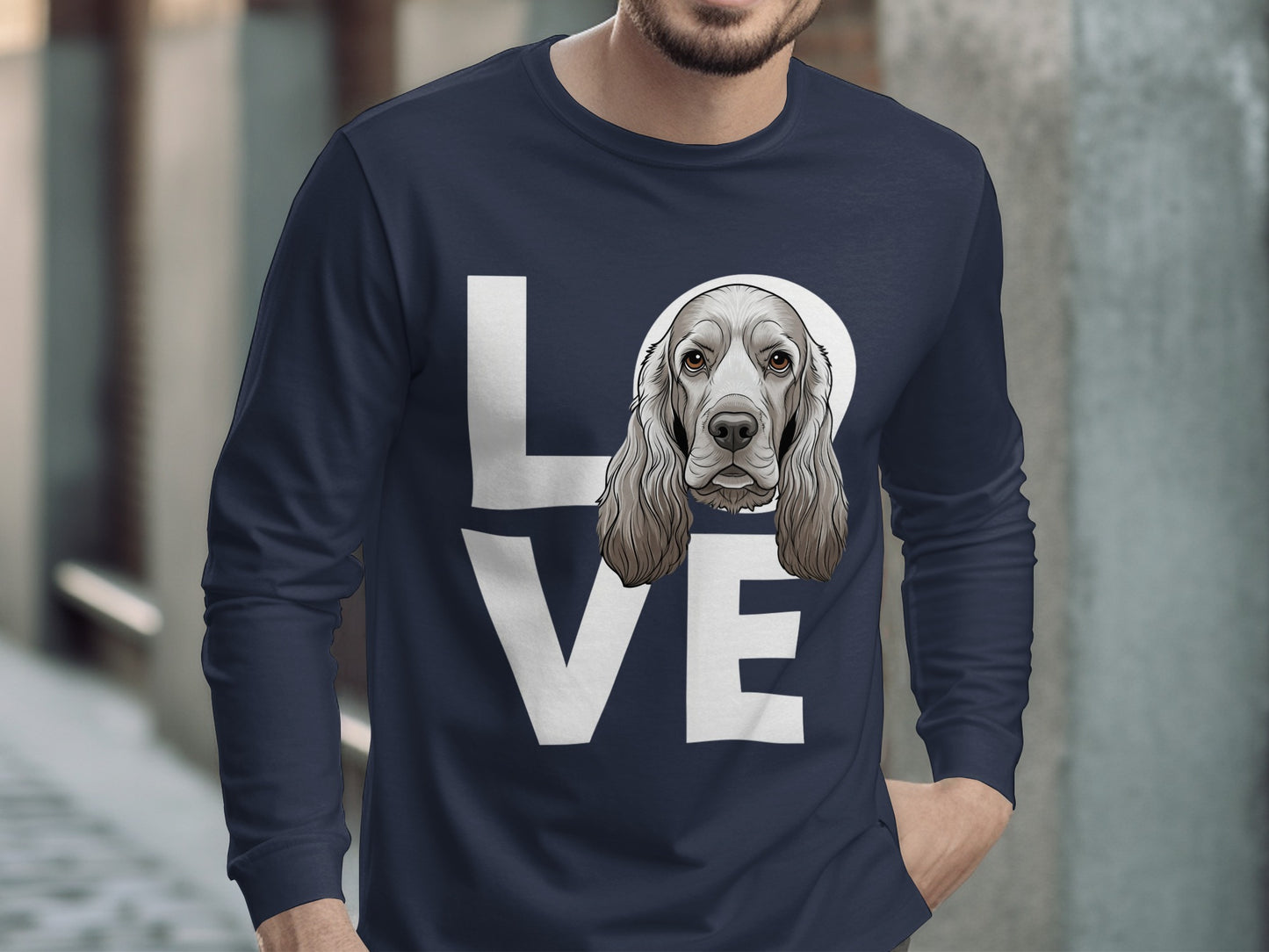 Love Dog Graphic Print Long Sleeve Shirt