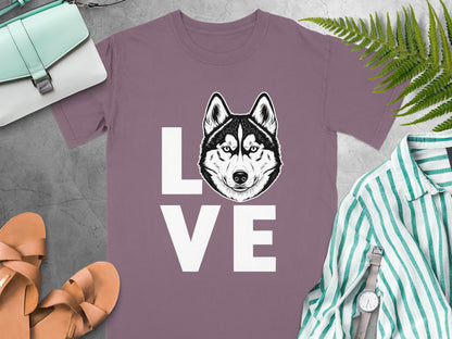 Love Wolf Graphic Design T-Shirt for Animal Lovers