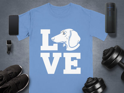 Love Dog Head Graphic Design Custom T-Shirt